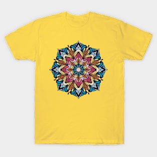 t-shirt design featuring an intricate mandala design with floral elements, detailed illustrations, and vibrant colors2 T-Shirt